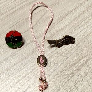 Polo by Ralph Lauren Pink Bracelet and Gold Pins